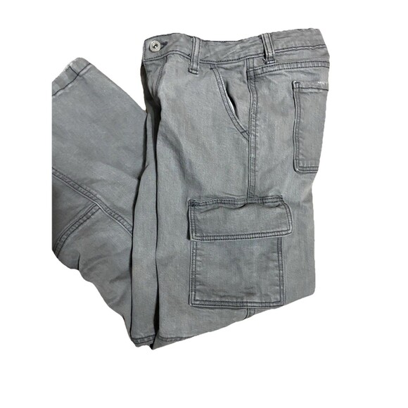 Art Class Girls Size 10 Gray Cargo Wide Leg Denim Jean Pants Cotton Blend - Picture 2 of 11